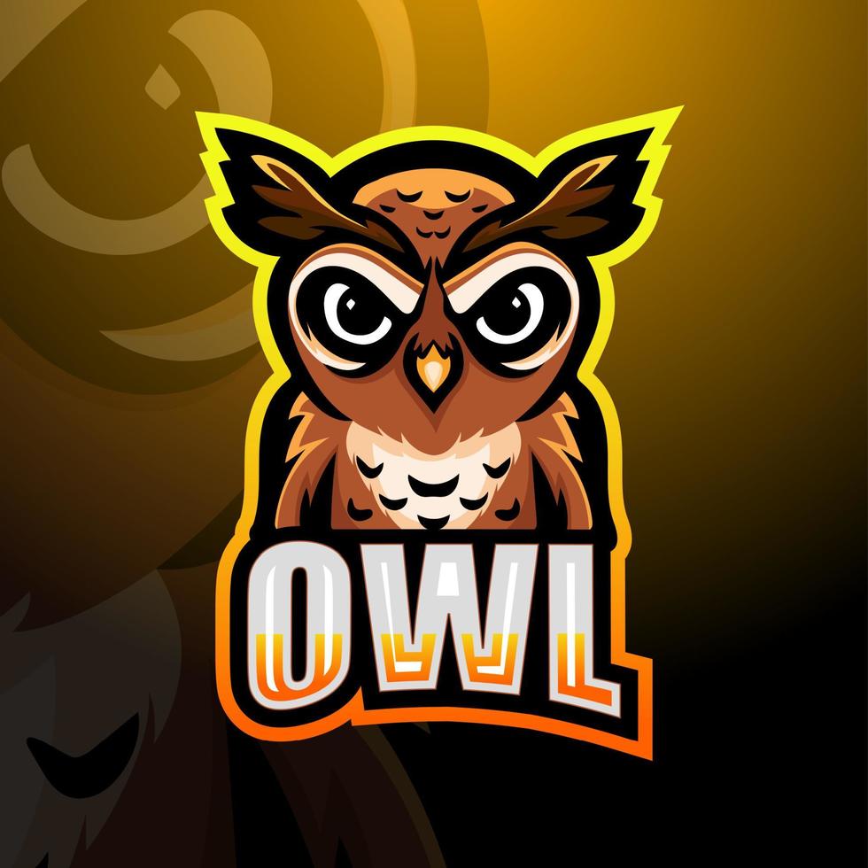 Owl mascot esport logo design vector