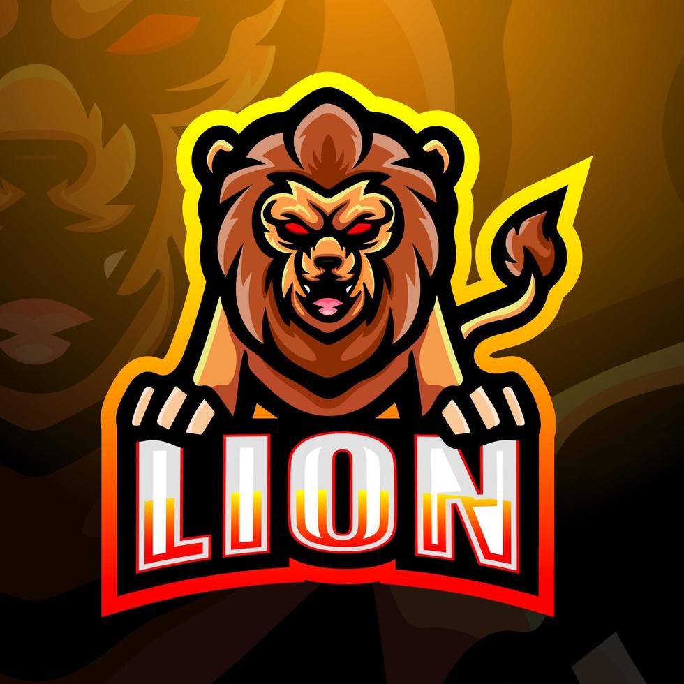 diseño de logotipo de esport de mascota de león vector