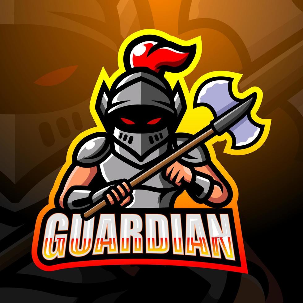 Guardian mascot esport logo design vector
