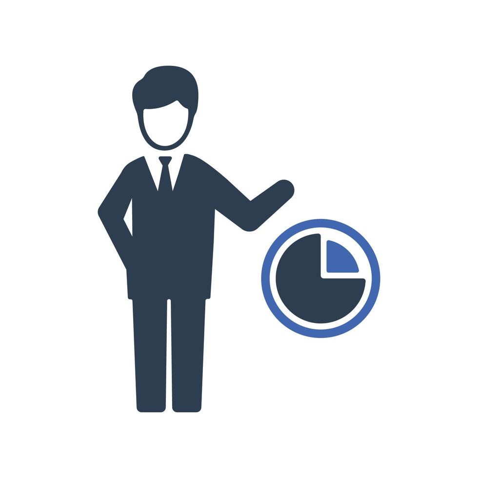 Business diagram icon. pie chart vector symbol