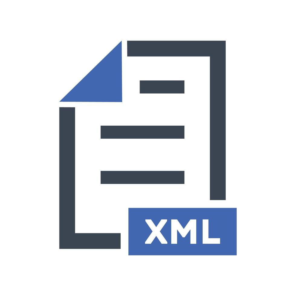 icono de formato de archivo xml. imagen vectorial de formato de archivo xml vector