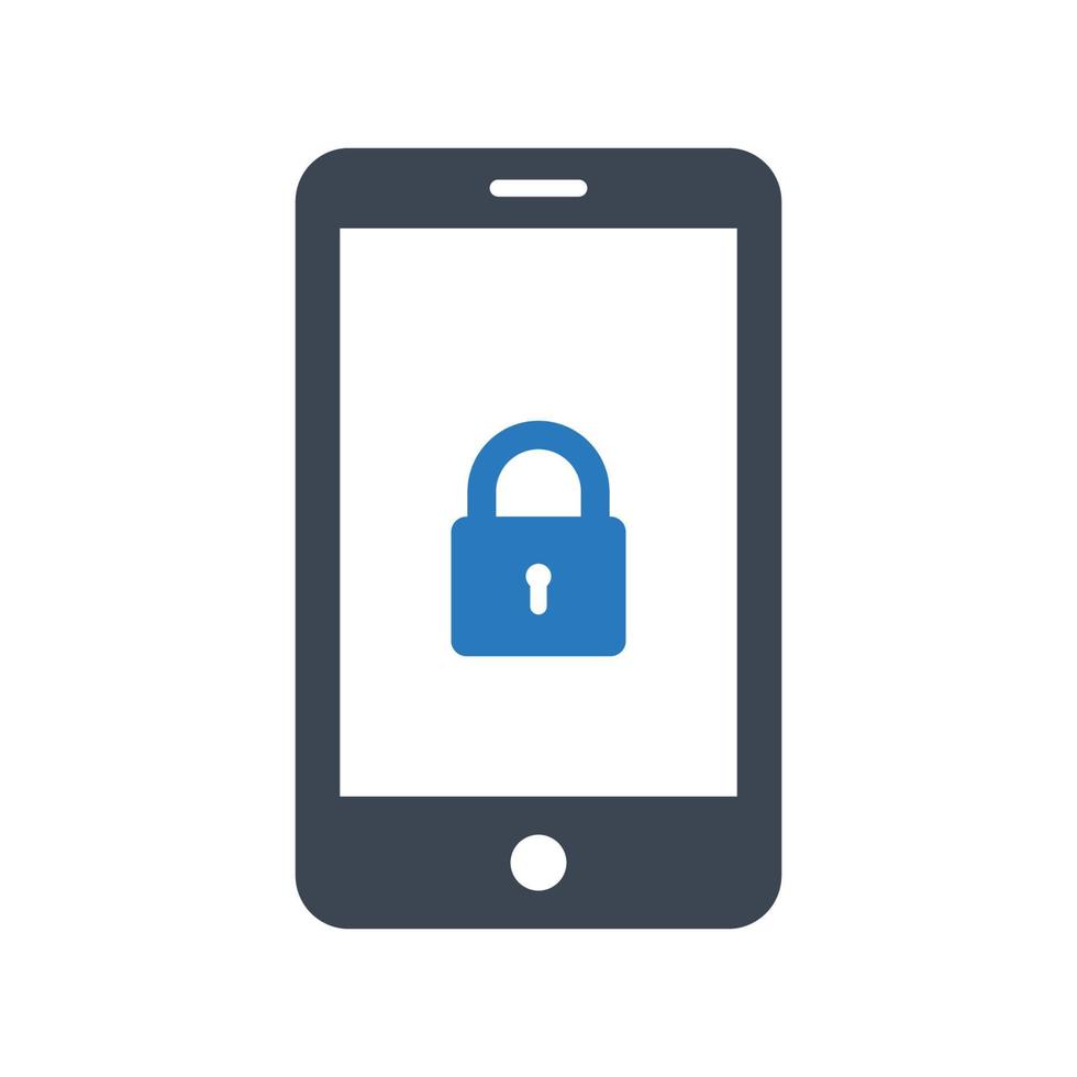 Mobile security icon on white background vector
