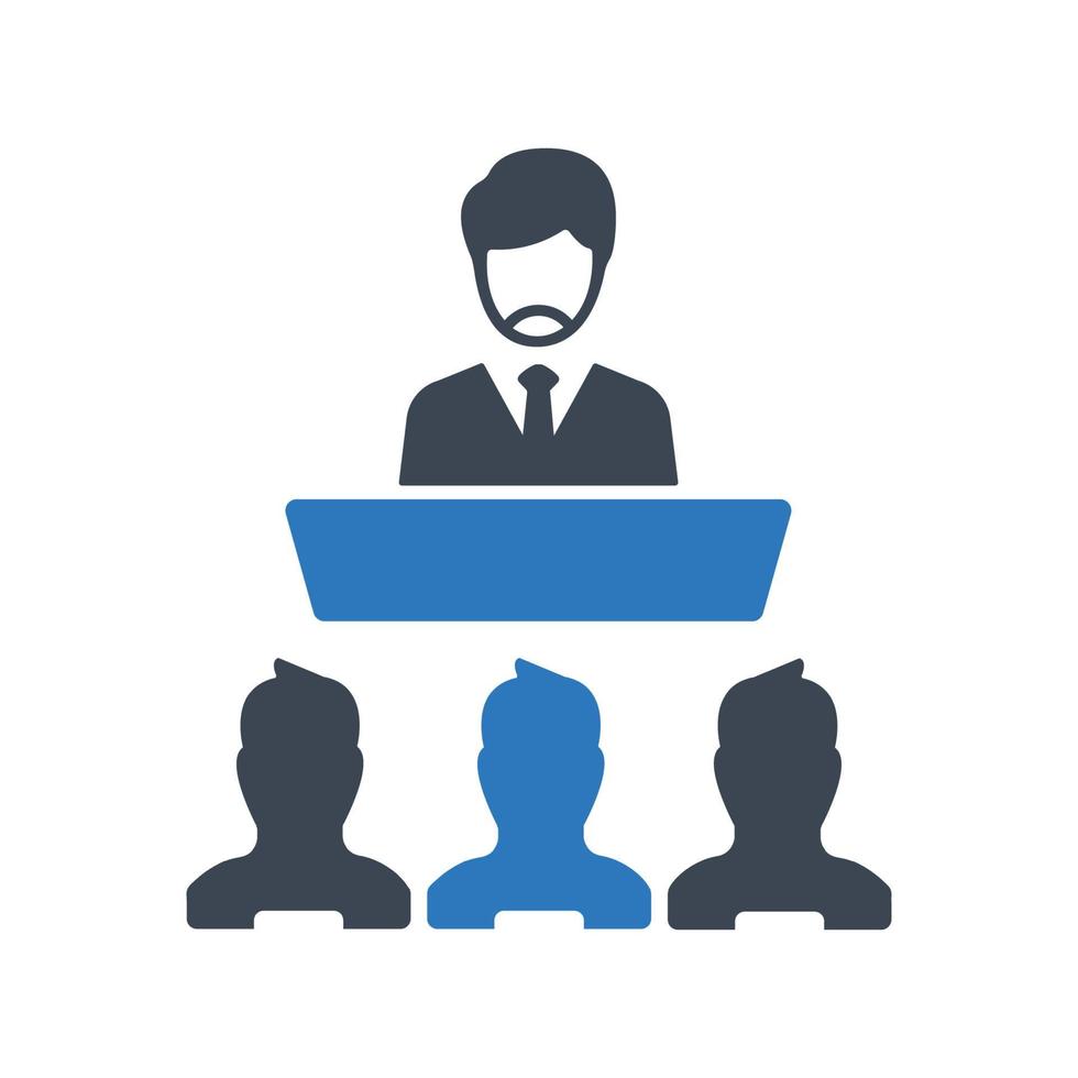 icono de conferencia, símbolo de reunión de negocios para su sitio web, logotipo, aplicación vector