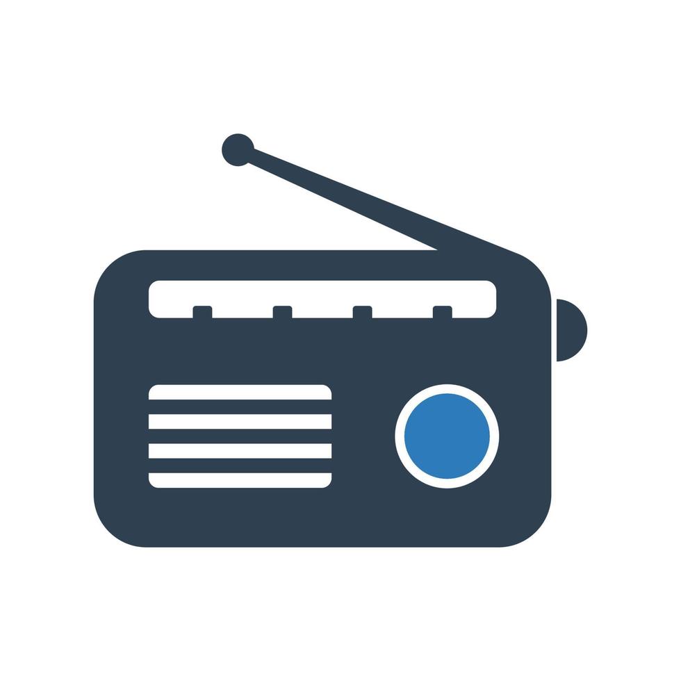 icono de dispositivo de radio, símbolo de radio para su sitio web, logotipo, aplicación, diseño de interfaz de usuario vector