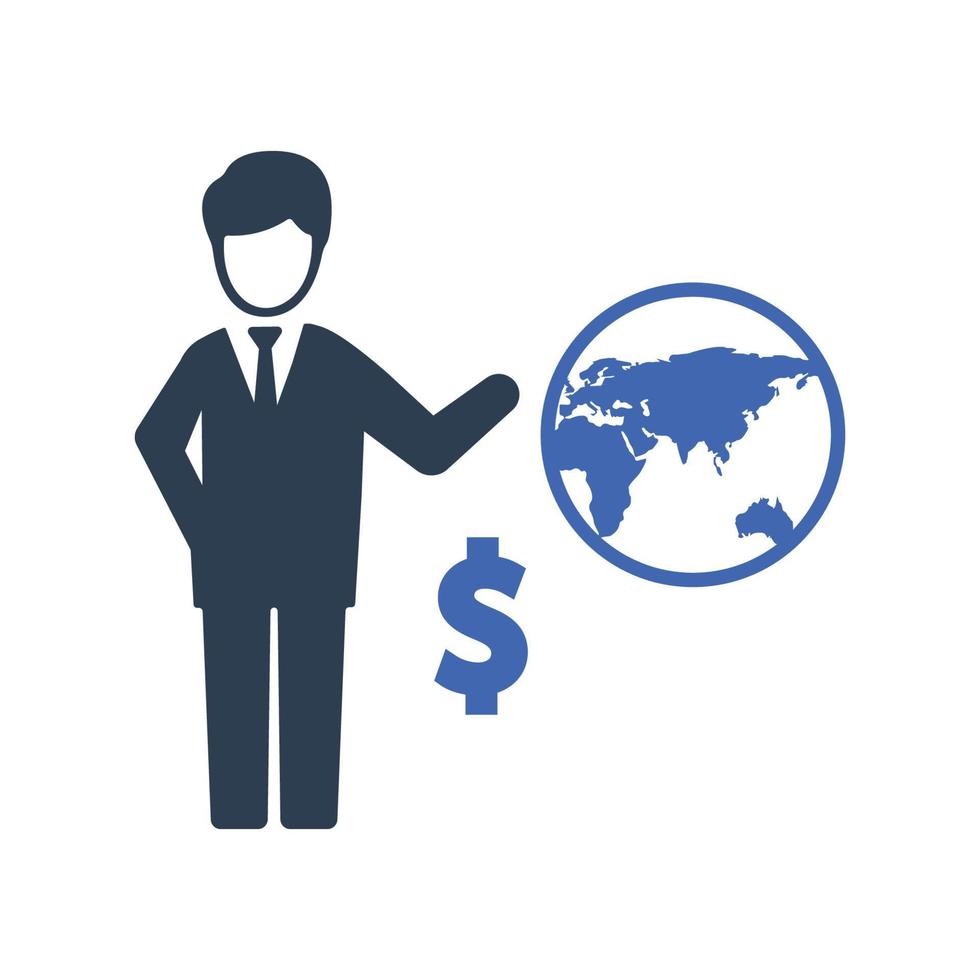 Global business icon. Global communication symbol vector
