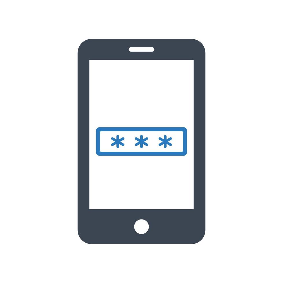 Mobile security icon on white background vector