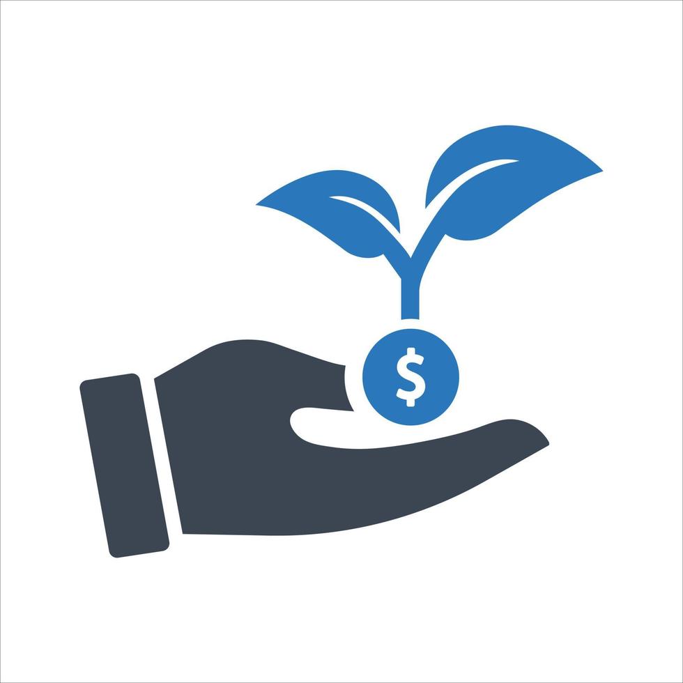 Financial investment icon, progress on white background vector