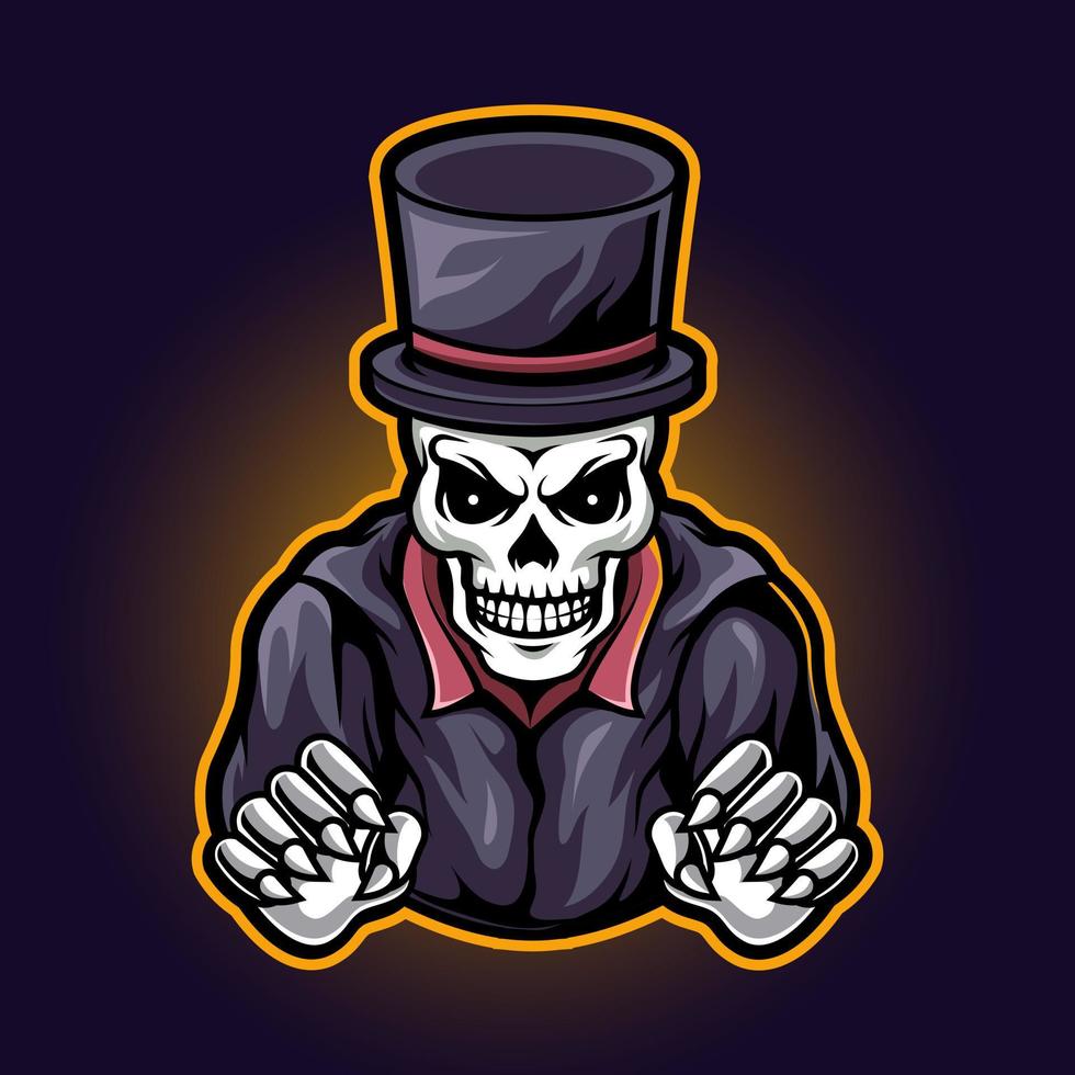 skull magician logo vector