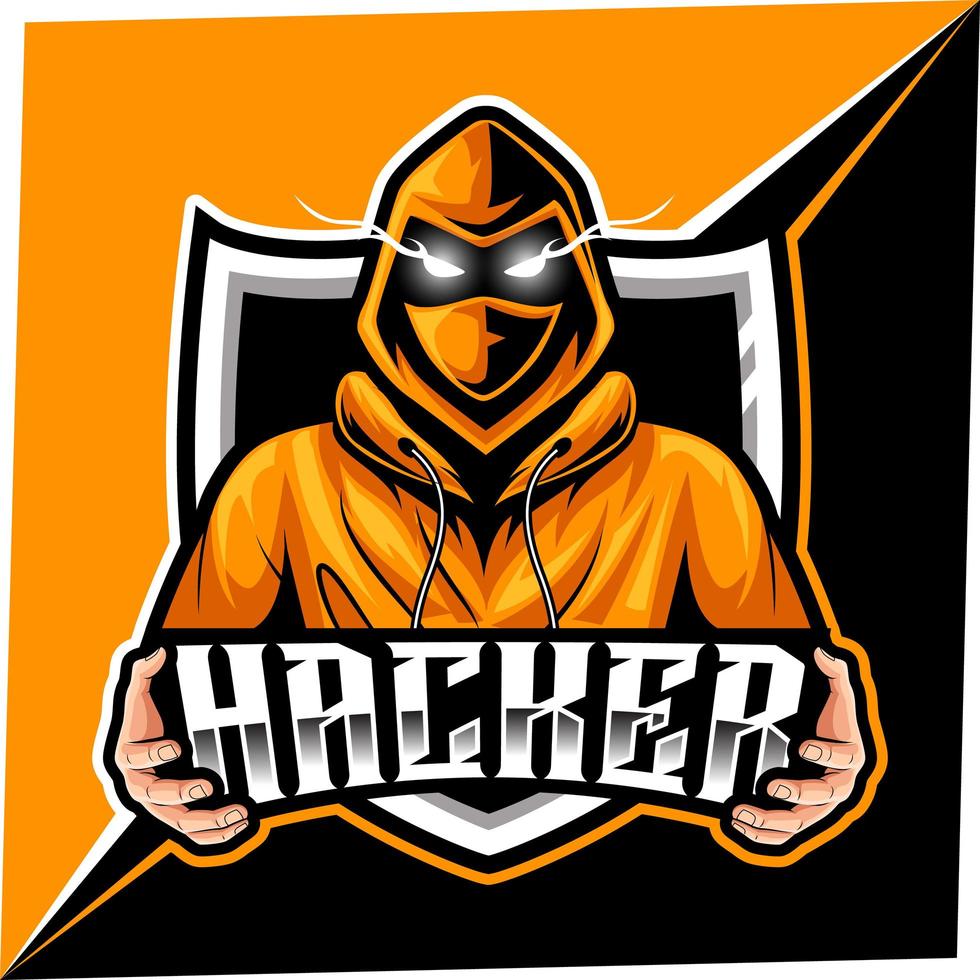 mascota hacker para el logotipo de deportes y esports vector