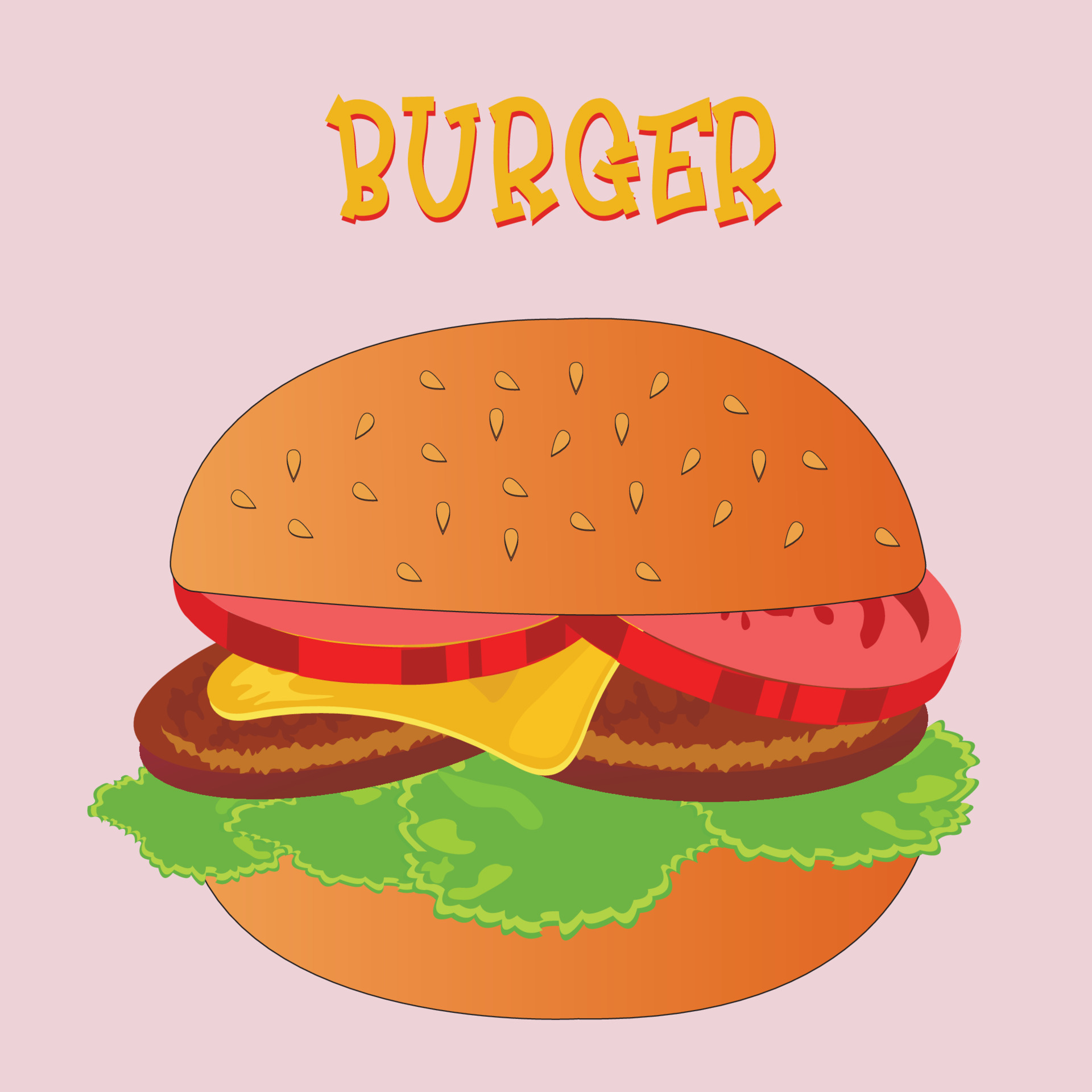 burger on white background 5911631 Vector Art at Vecteezy