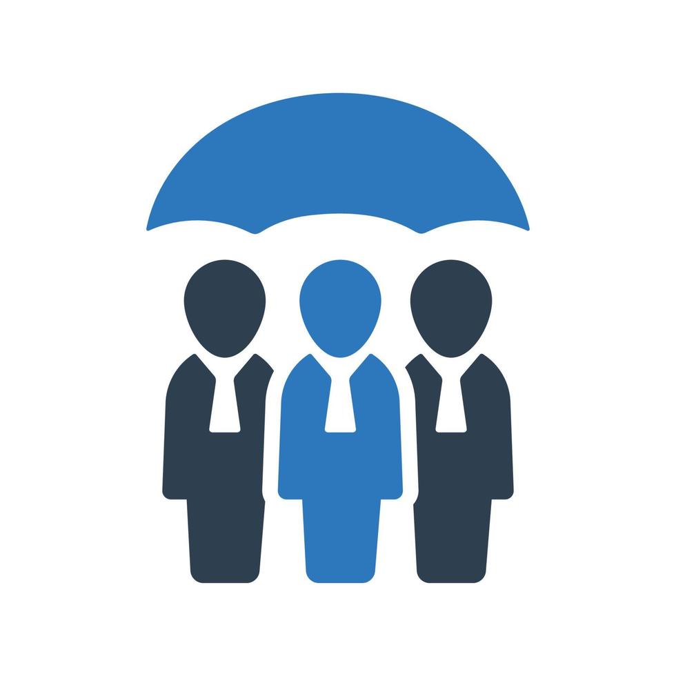 Employee security icon, employee insurance vector