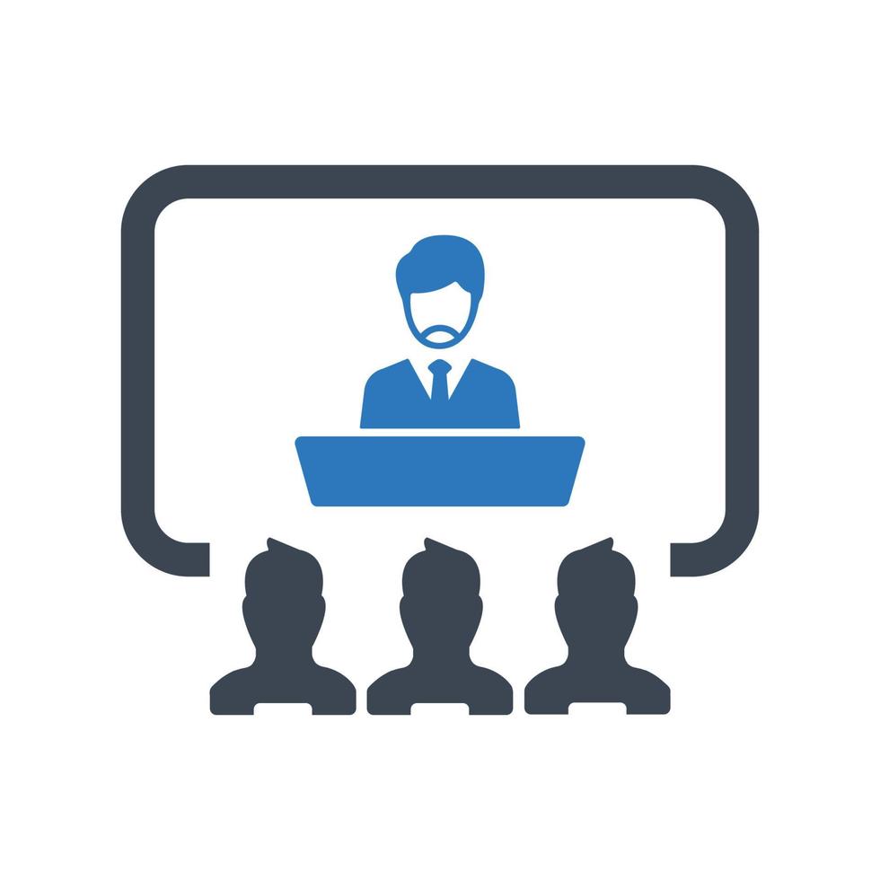 Video conference icon, communication symbol vector