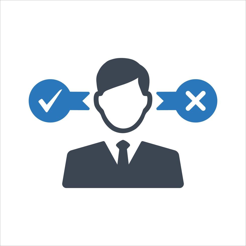 Business financial decision making, yes or no icon vector