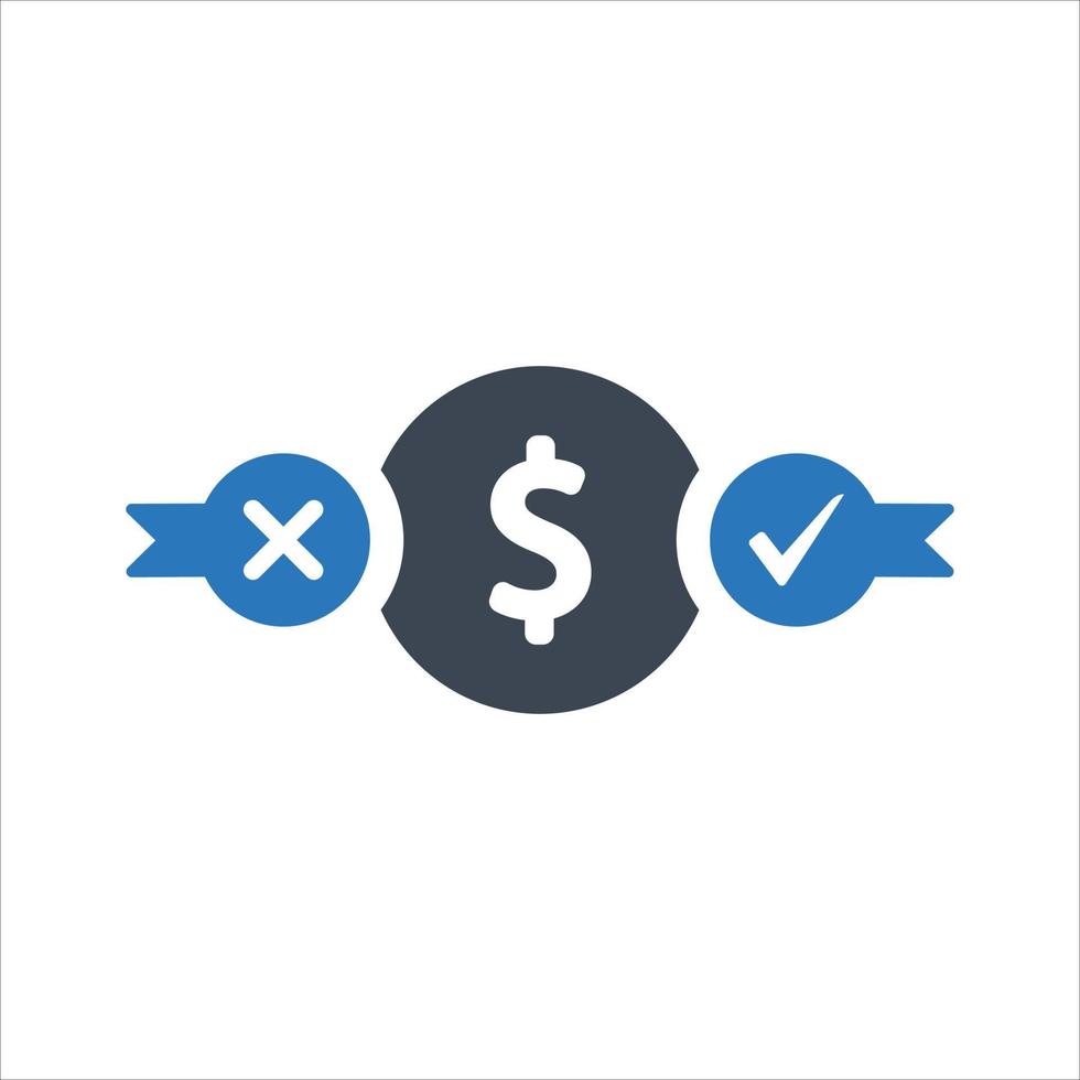 Financial decision making icon on white background vector