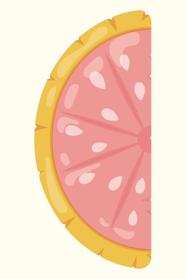 Grapefruit Inflatable Mattress Icon for pool party, beach holiday and hotel vacation. Vector illustration