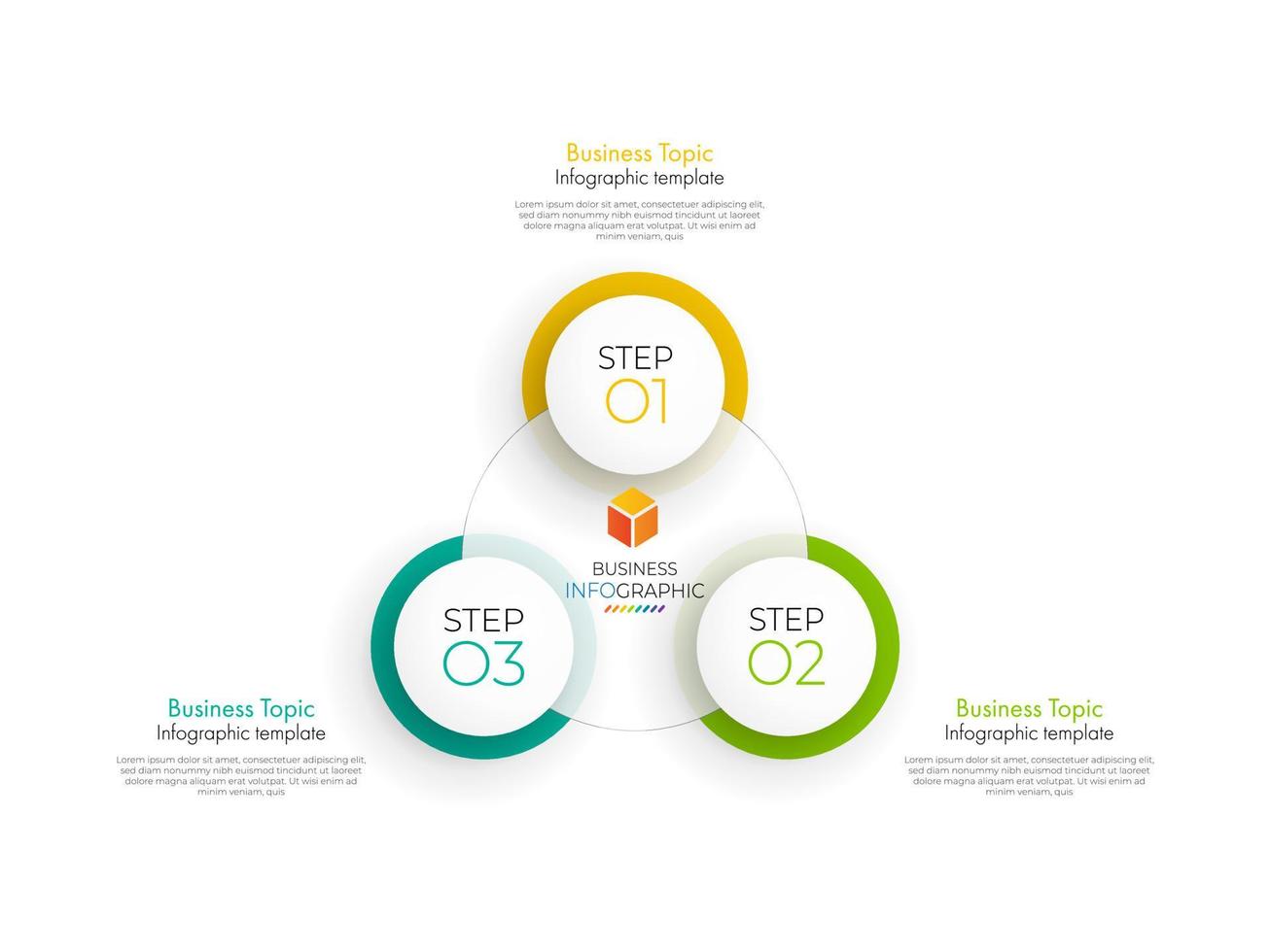 El vector de diseño de infografías de paso mínimo y los iconos se pueden utilizar para el diseño del flujo de trabajo, el diagrama y el informe anual. plantilla de diseño de línea de tiempo de infografía vectorial con 3 opciones, partes, pasos o procesos.