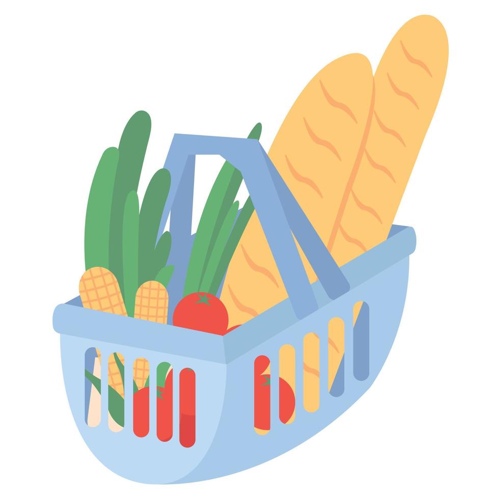 Shopping basket. Flat vector illustration on a white background.