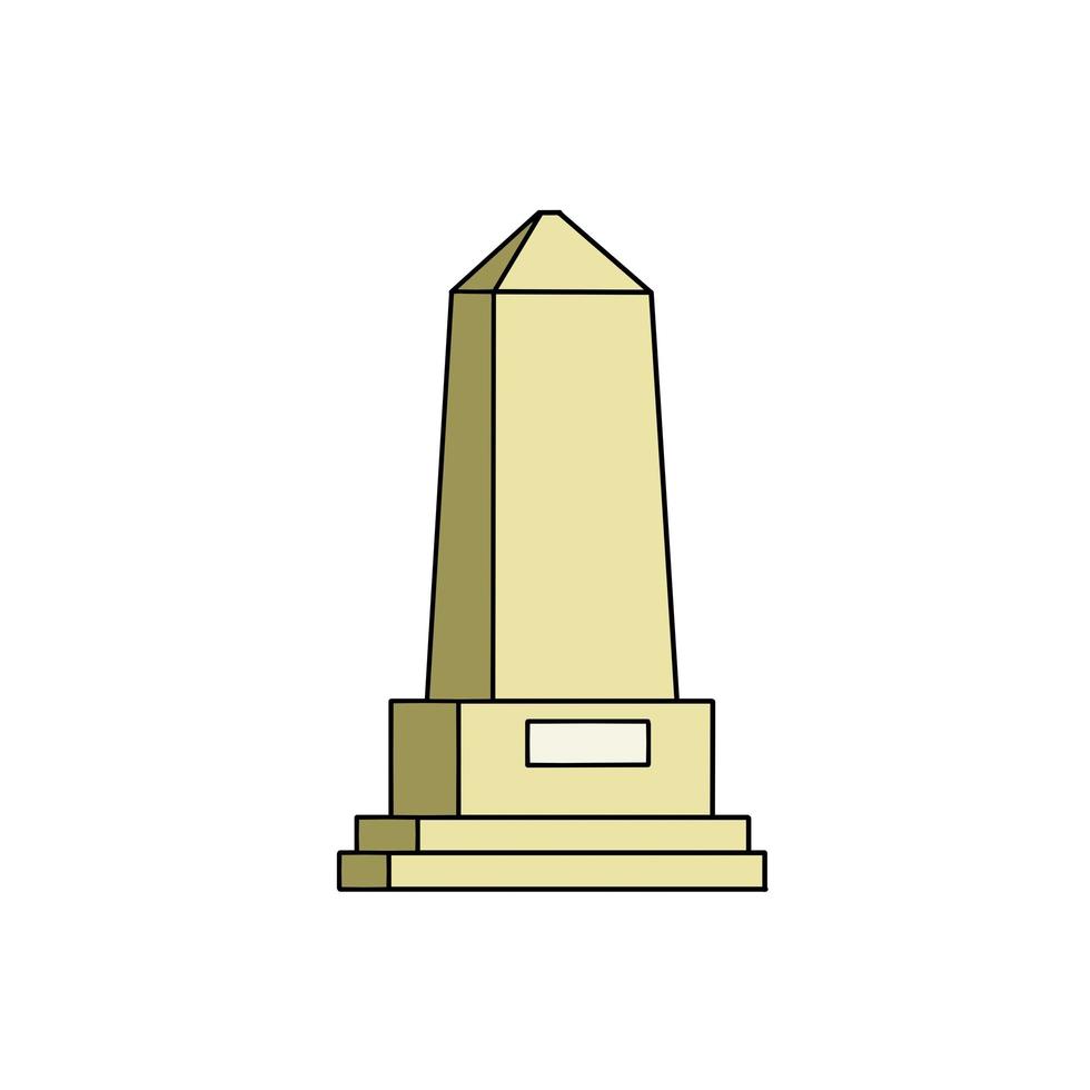 obelisco. esbozar monumento de piedra. vector