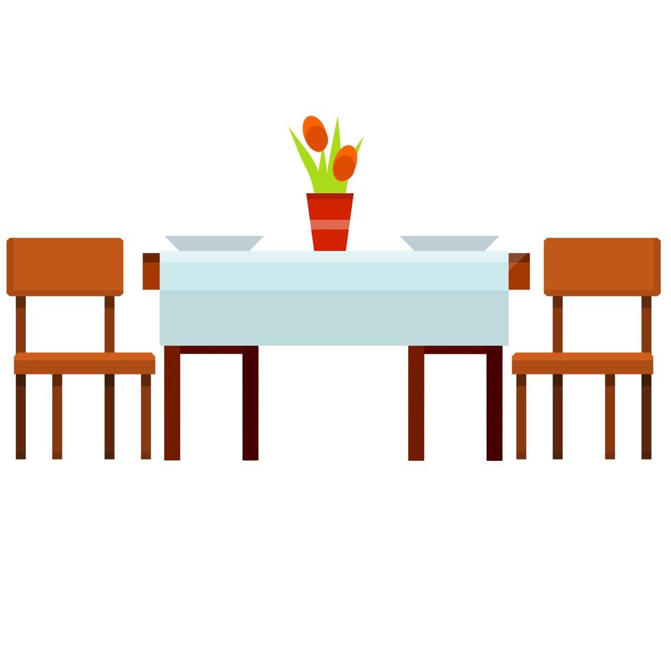 mesa y dos sillas. muebles de cocina y mantelería. 5912092 Vector en Vecteezy mesa y dos sillas. muebles de cocina y mantelería. 5912092 Vector en Vecteezy