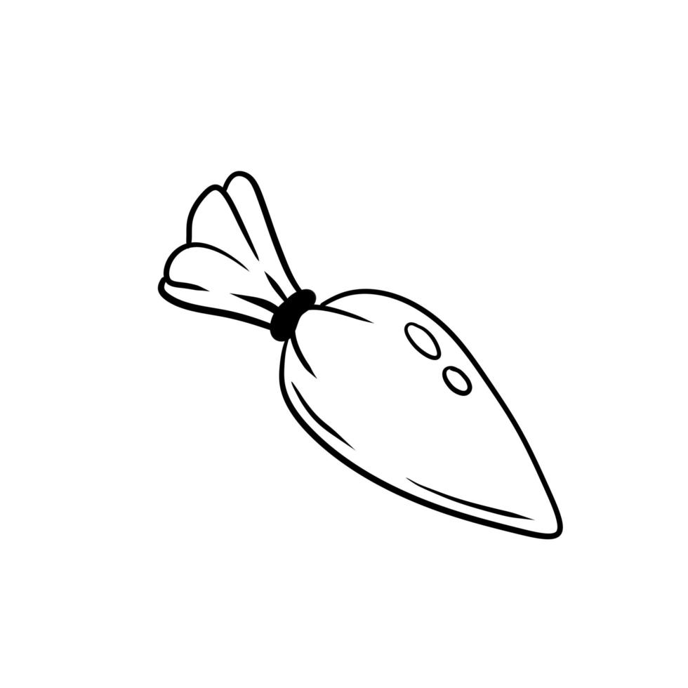 Pastry bag. Piping Cream Cake. Outline Icing bag. Cartoon illustration vector