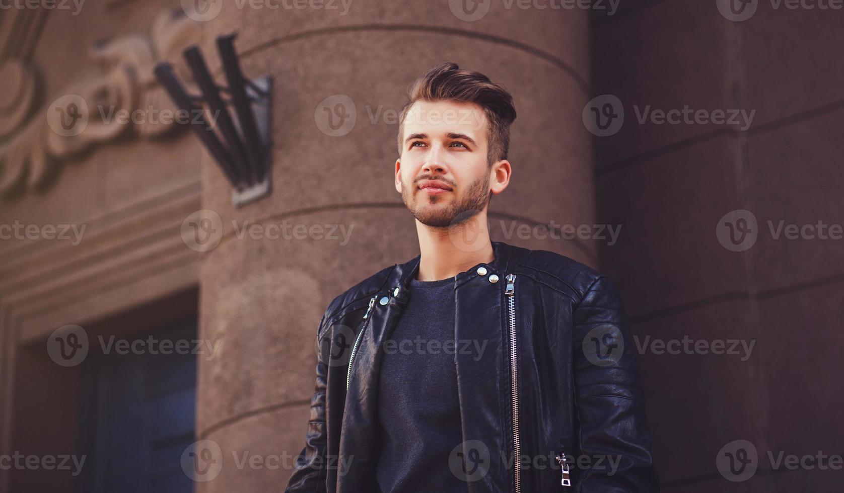 handsome young man in jacket photo