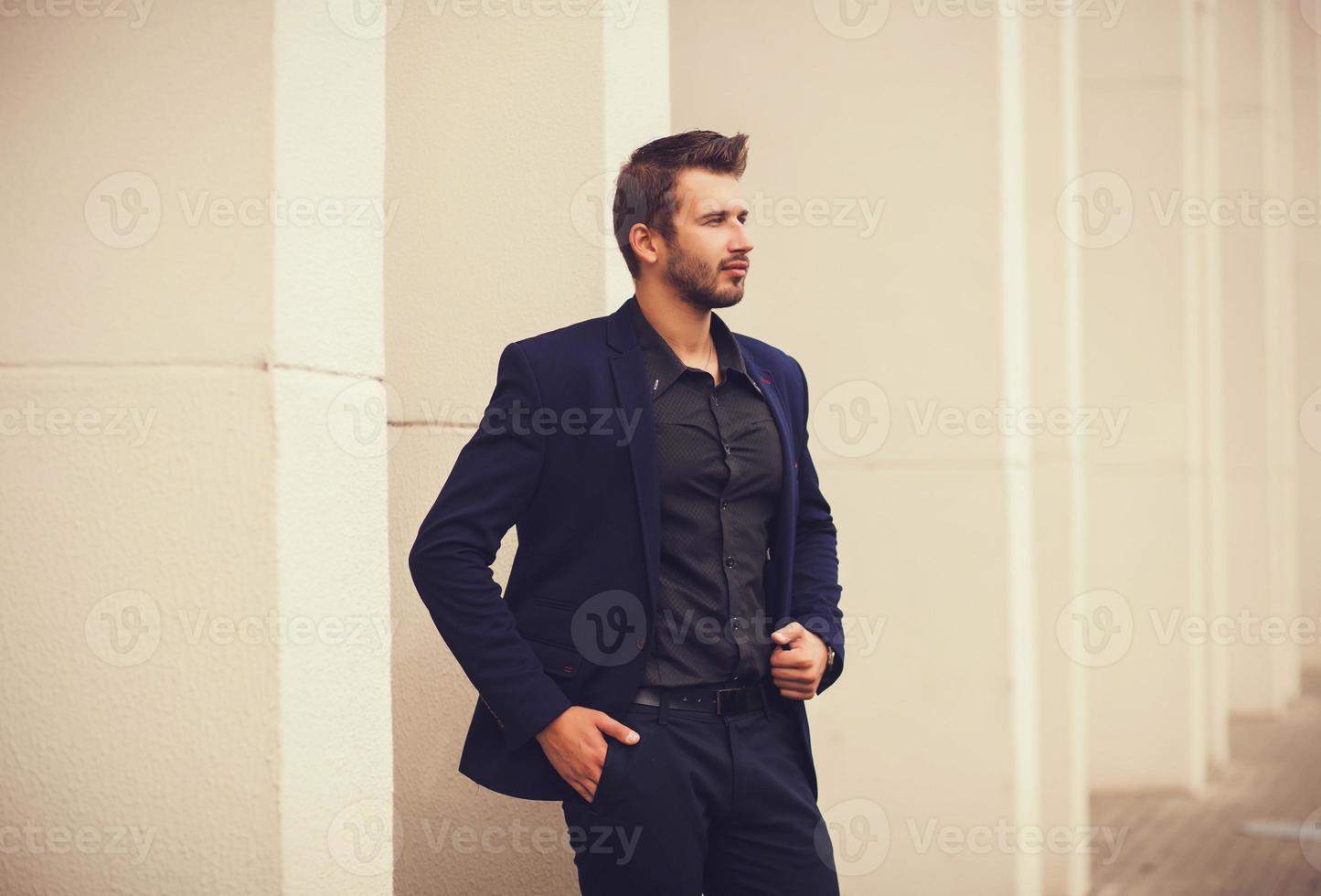 handsome man outdoors photo