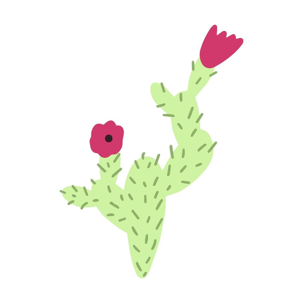 ilustración vectorial de cactus en dibujos animados dibujados a mano estilo escandinavo ingenuo para ropa de bebé, diseño textil y de productos, papel pintado, papel de regalo, tarjeta, álbum de recortes vector