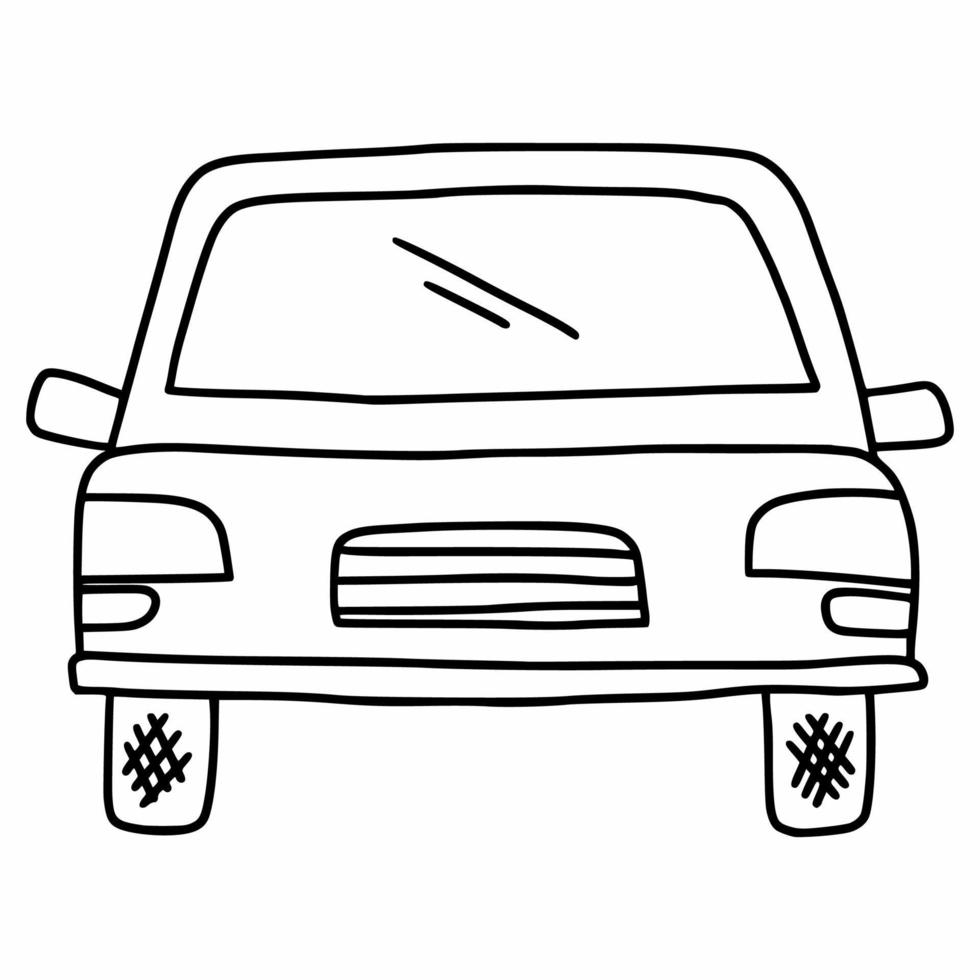 Car rental. Auto doodle icon. Coloring book for kids. Taxi. vector