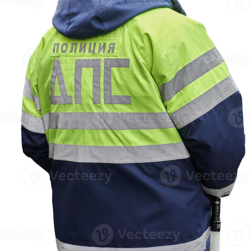 Jacket of an uniform of a russian traffic policeman isolated on white background photo