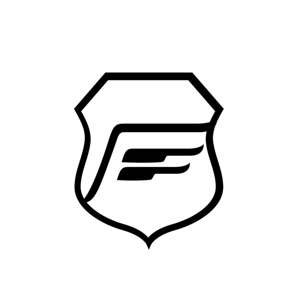logotipo e icono del vector de la empresa guardianes de las iniciales del ala f