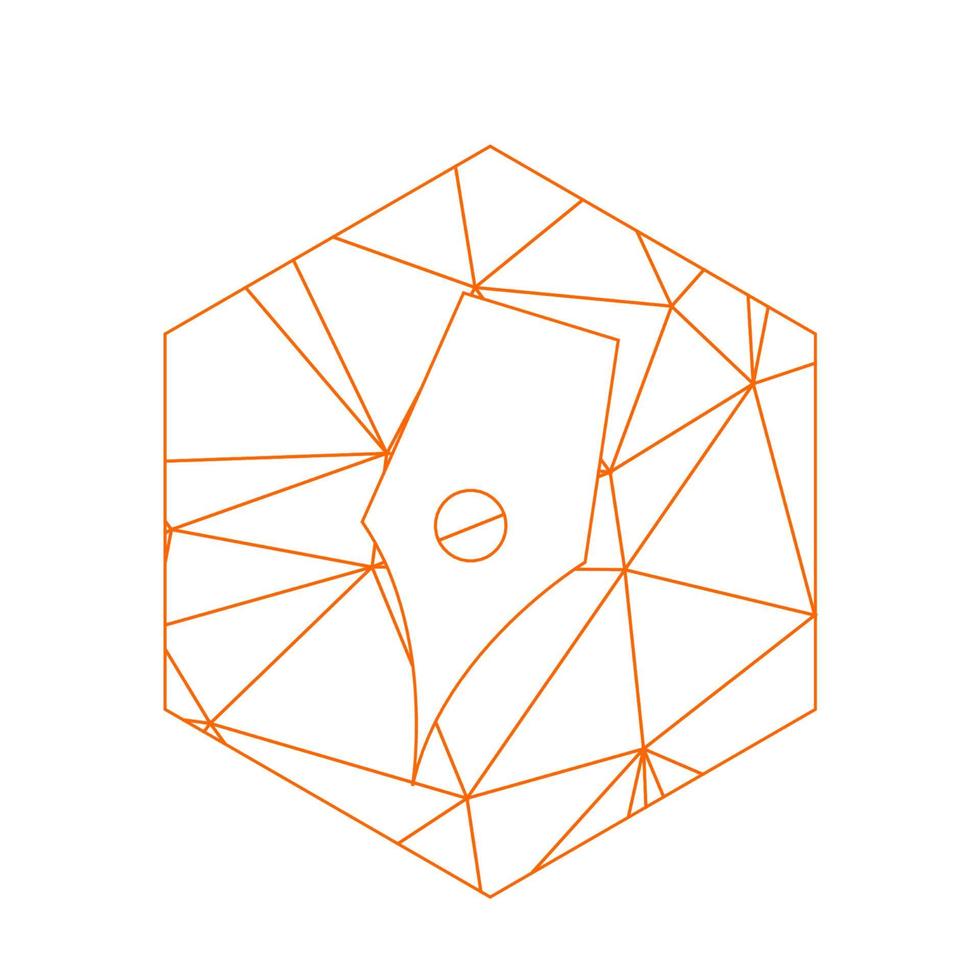 simple digital pen connection geometric logo vector and icon