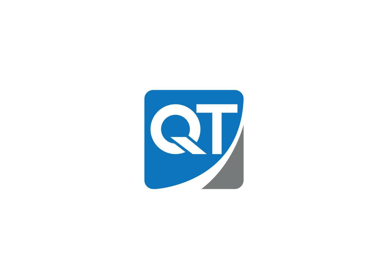 plantilla de icono de vector de diseño de logotipo único moderno inicial qt