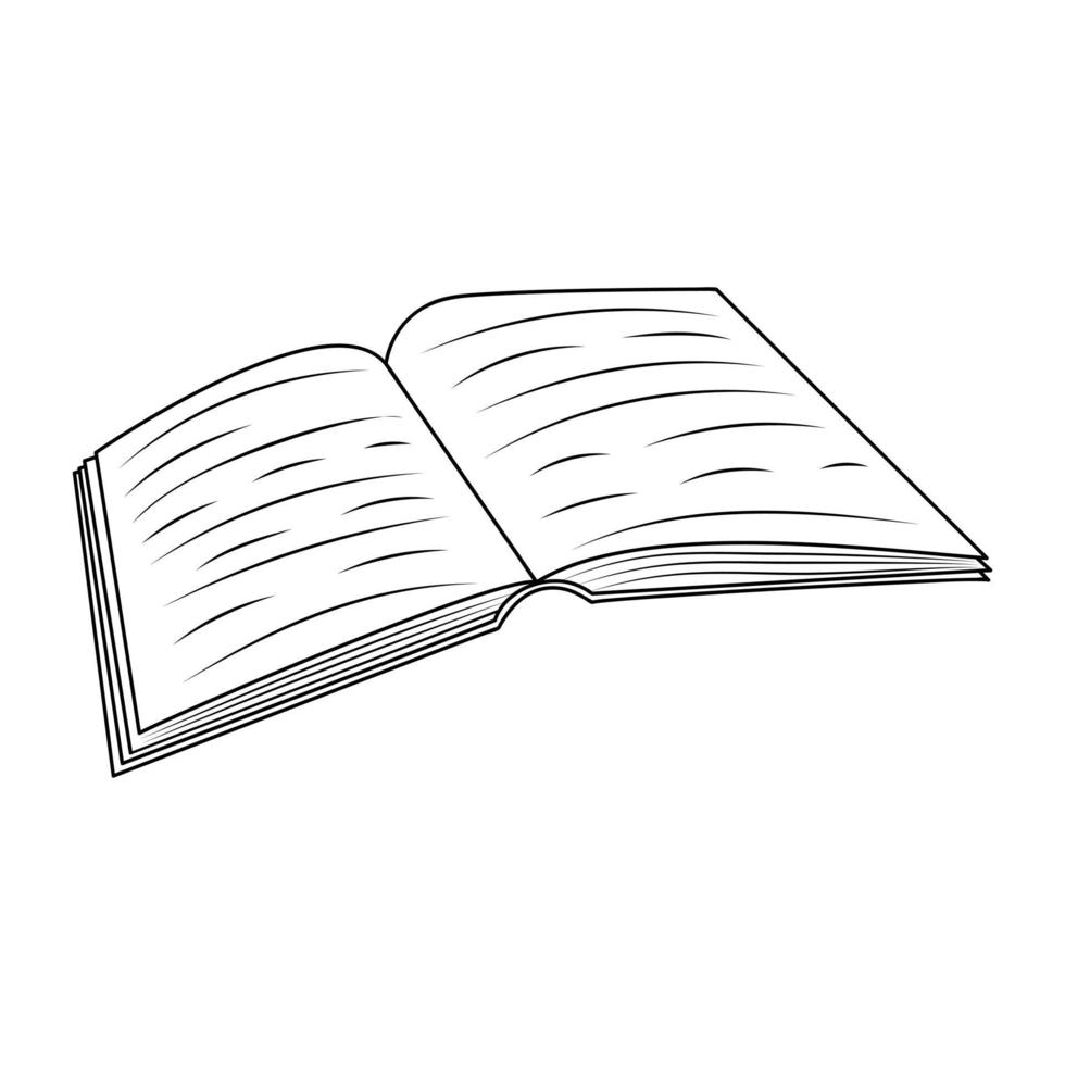 Open book  in doodle style vector