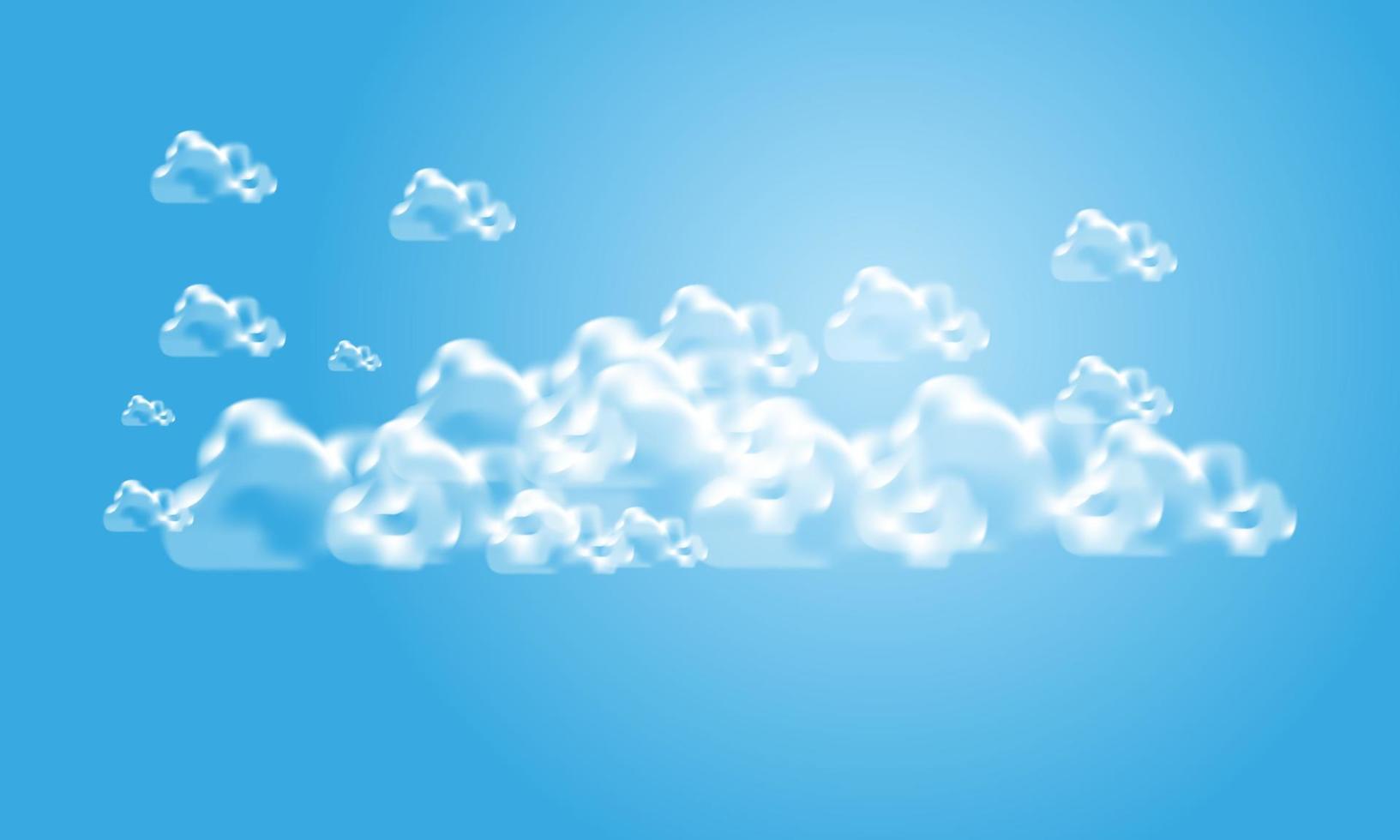 Ilustración de vector de diseño de nubes de cielo azul creativo