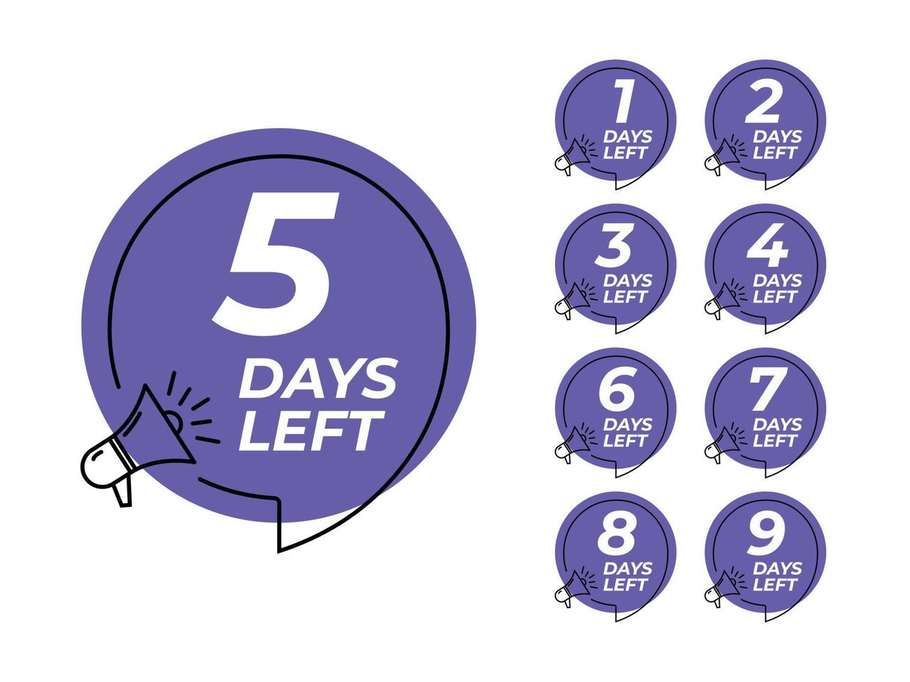 countdown days left design template vector