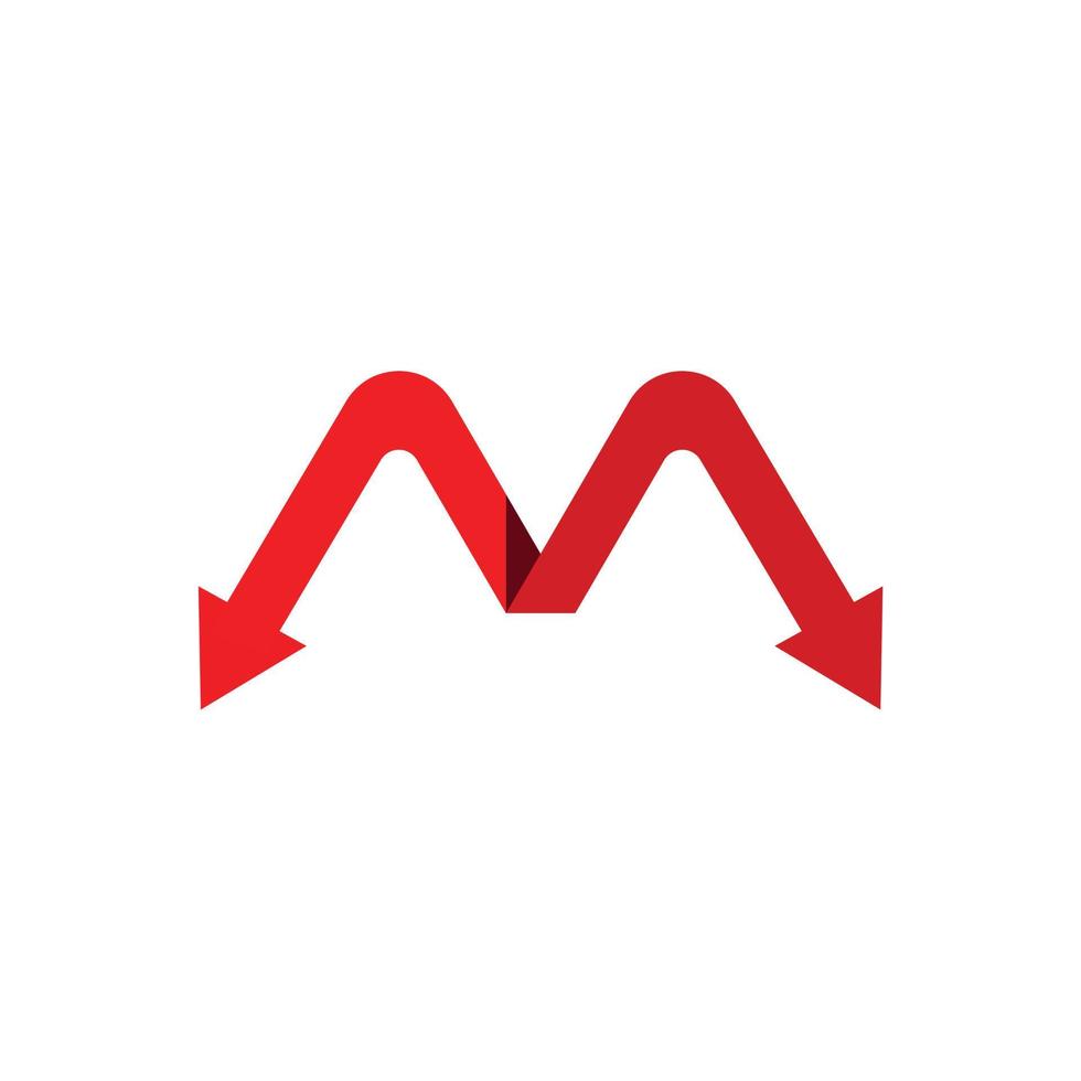 Red Letter M Arrow Logo vector