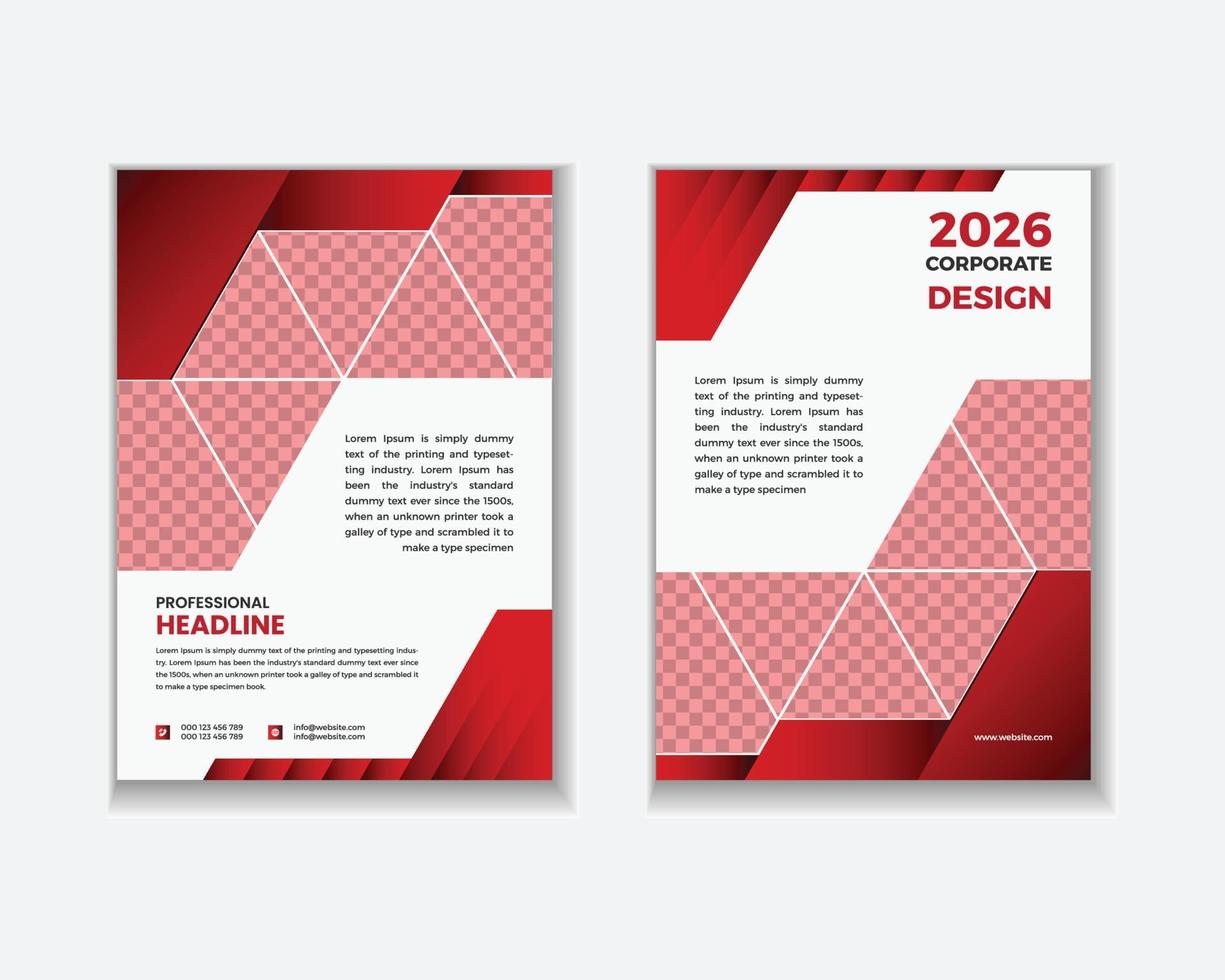 Modern Red Corporate Book Cover Template vector