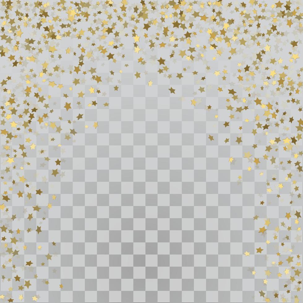 Gold 3d stars on transparent background vector