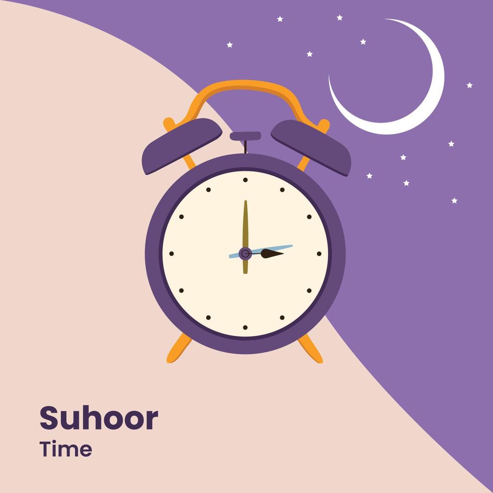 A clock shows 03.00 am for sahur time. Suhoor Time, Pre Dawn Meal Call  Sahur. Holy Ramadan month. Flat vector illustration. 5913070 Vector Art at  Vecteezy