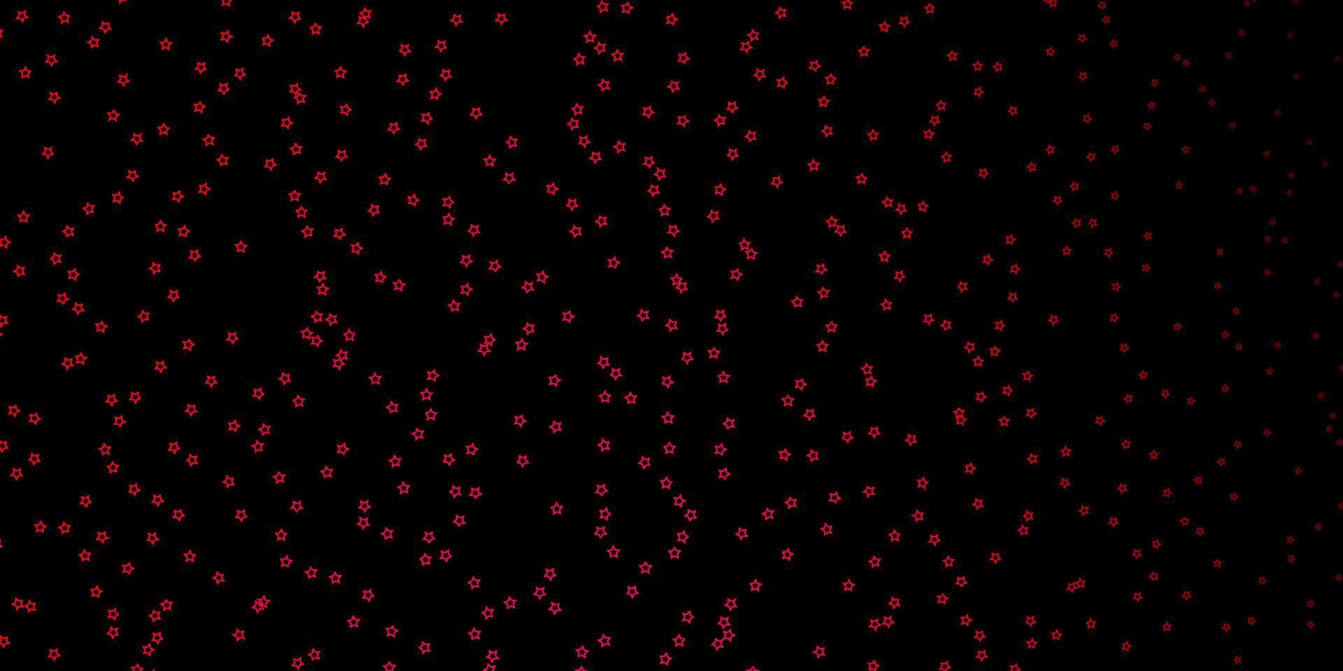 Dark Red vector background with small and big stars.