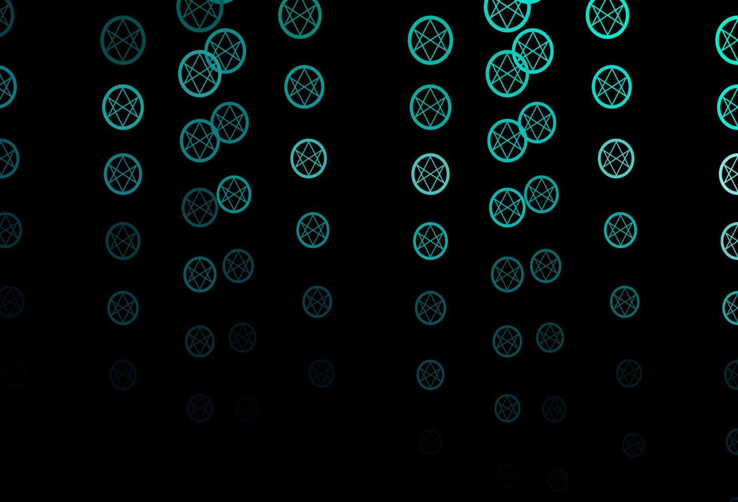 Dark Green vector pattern with magic elements.