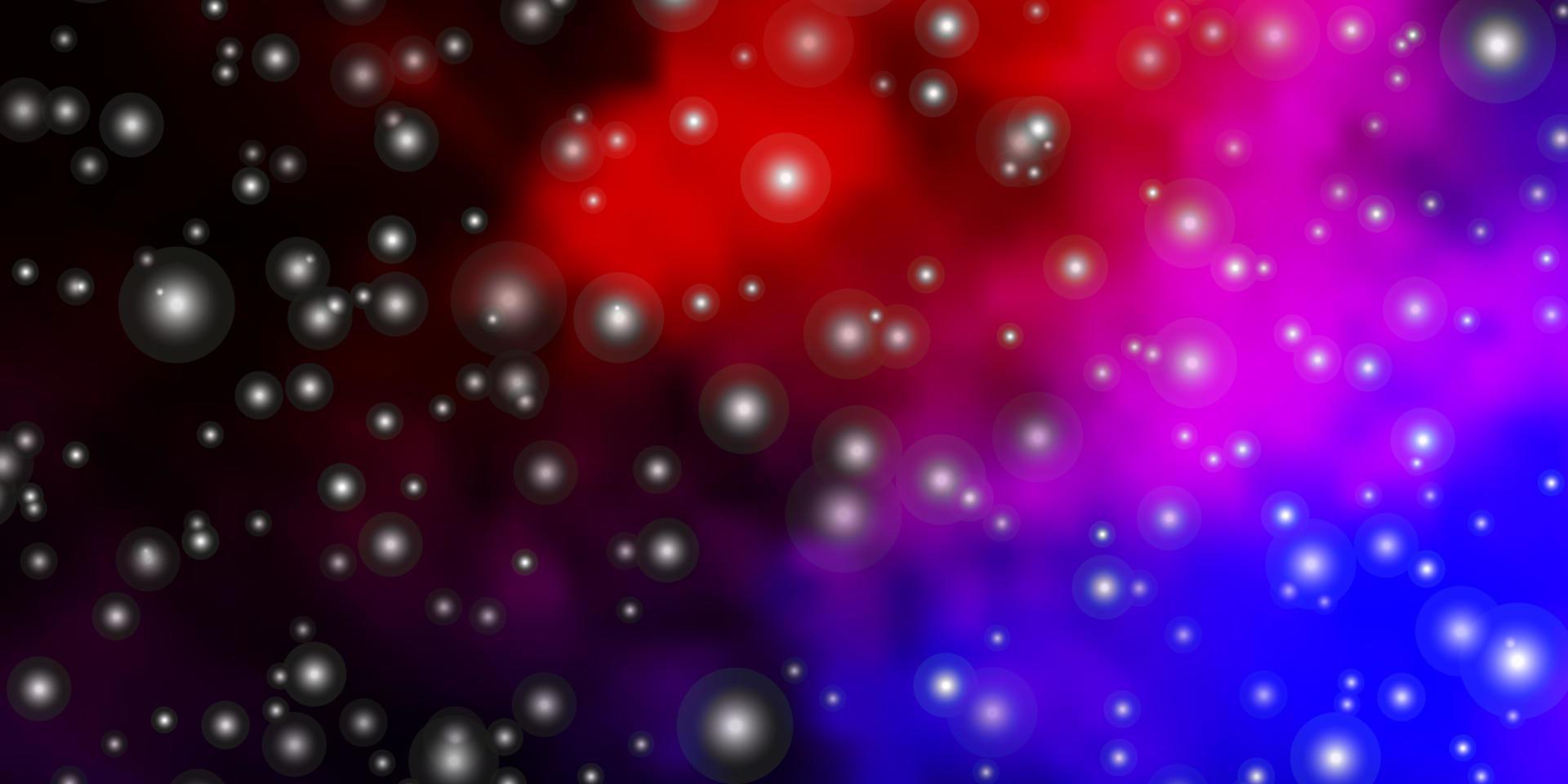 Dark Pink, Red vector pattern with abstract stars.