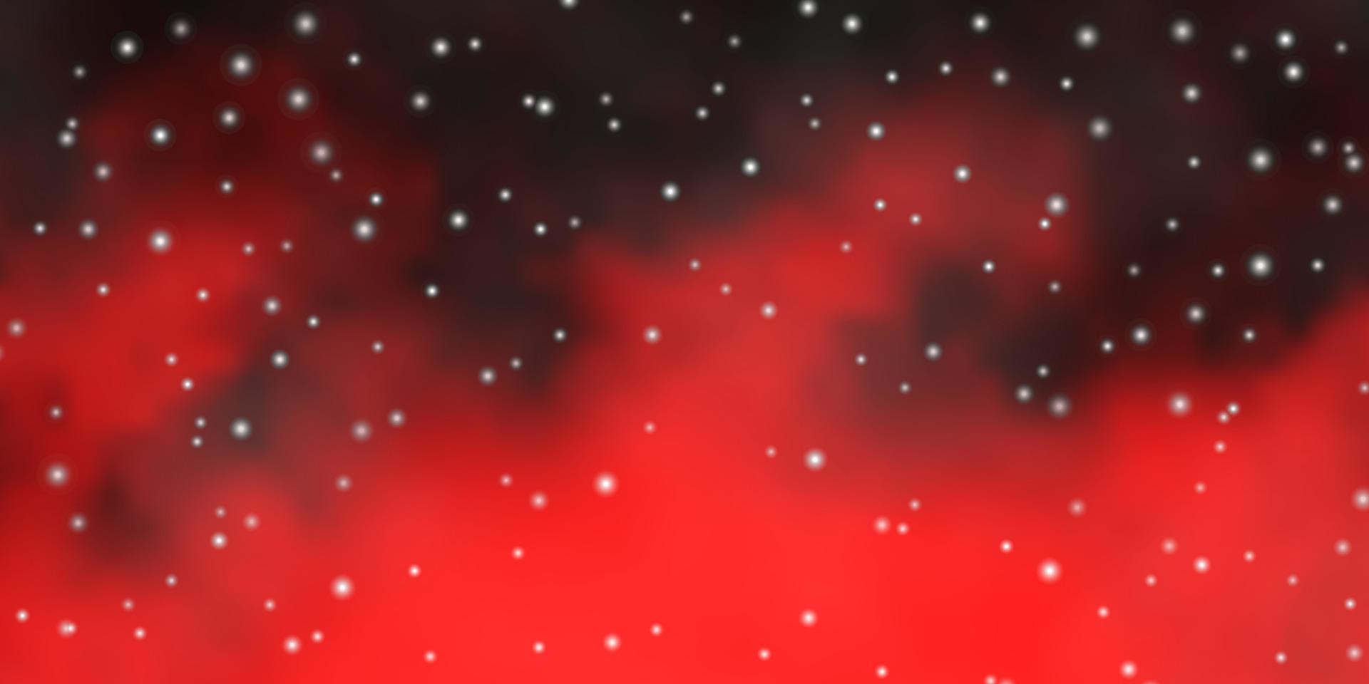 Dark Red vector template with neon stars.