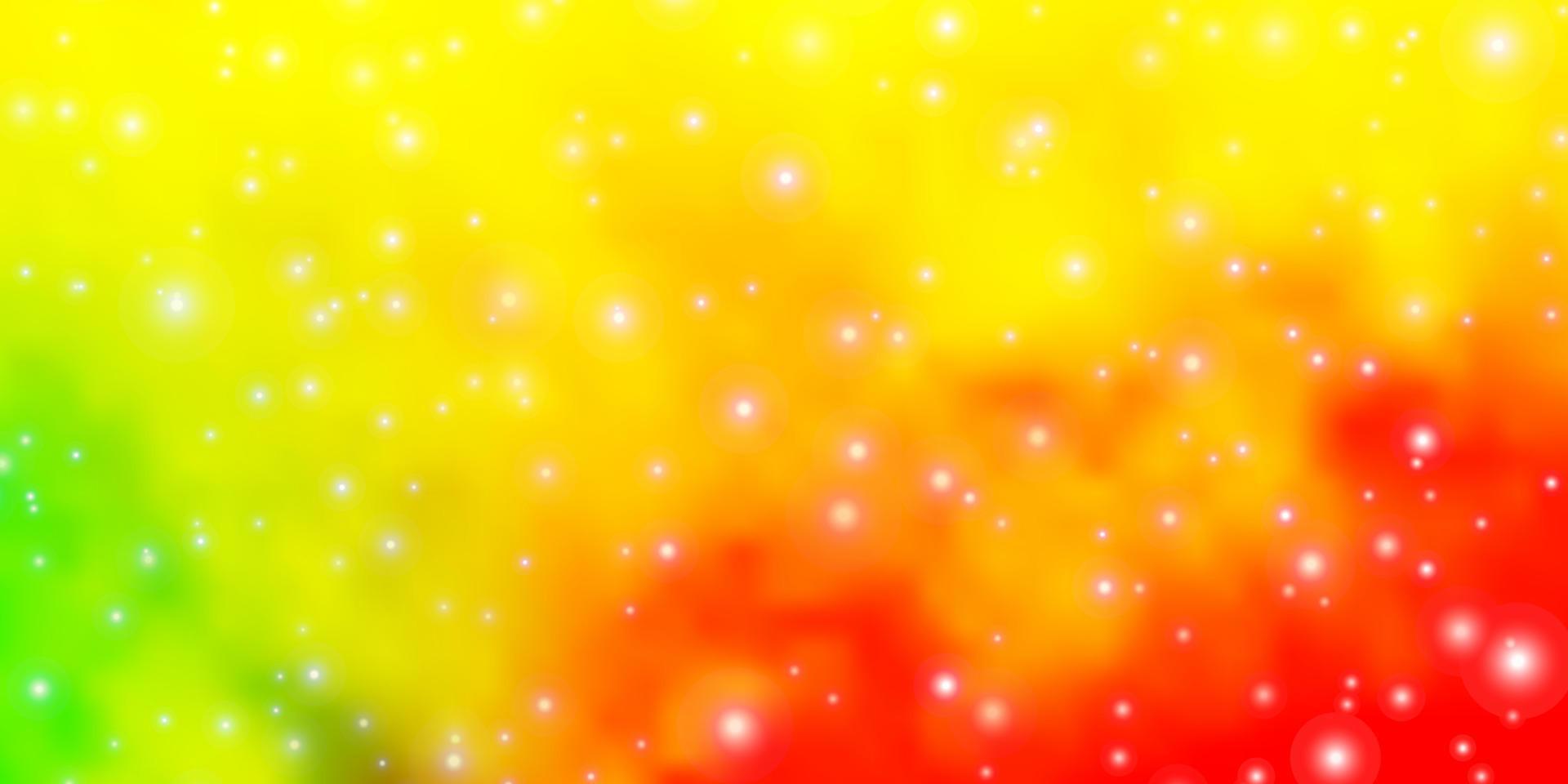 Light Red, Yellow vector background with colorful stars.