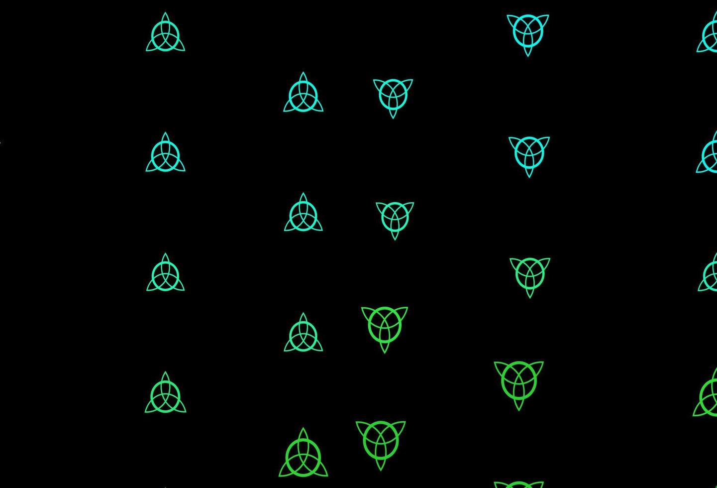 Dark Green vector texture with religion symbols.