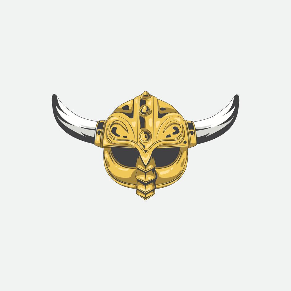 Gold Viking Helmet vector