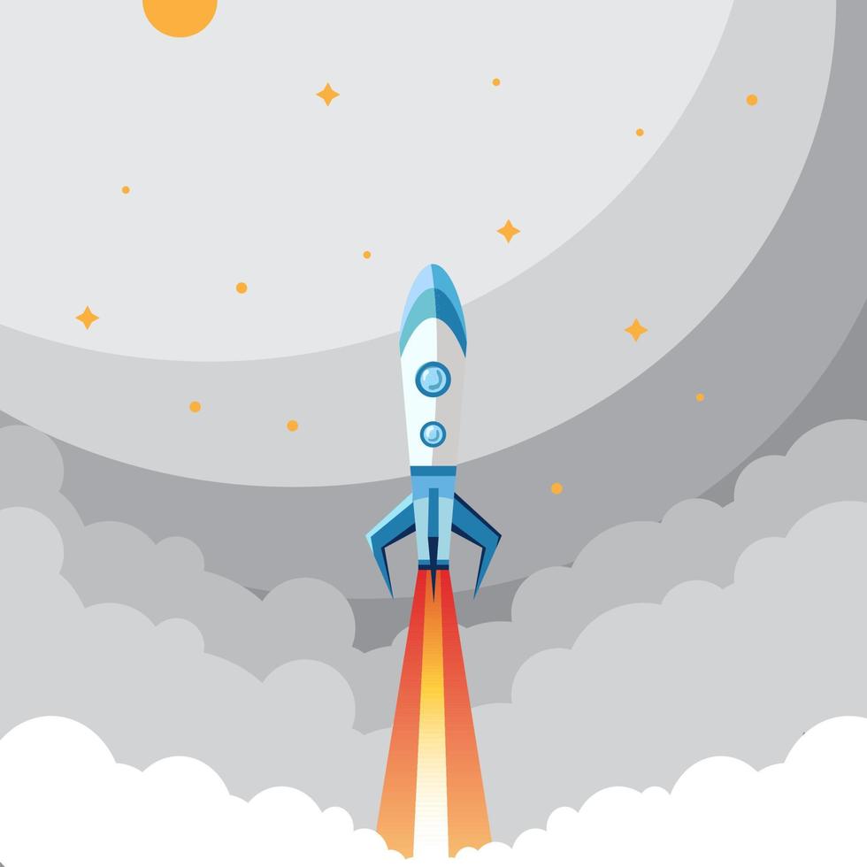Rocket in the Sky Vector