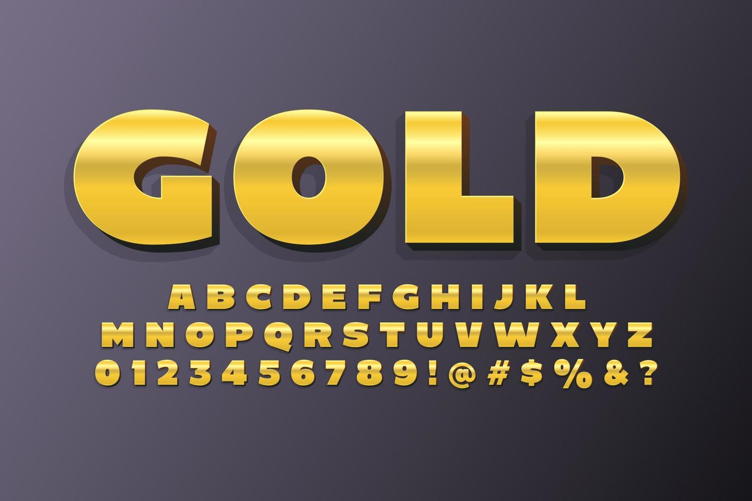 Modern alphabet design, 3D typography font vector