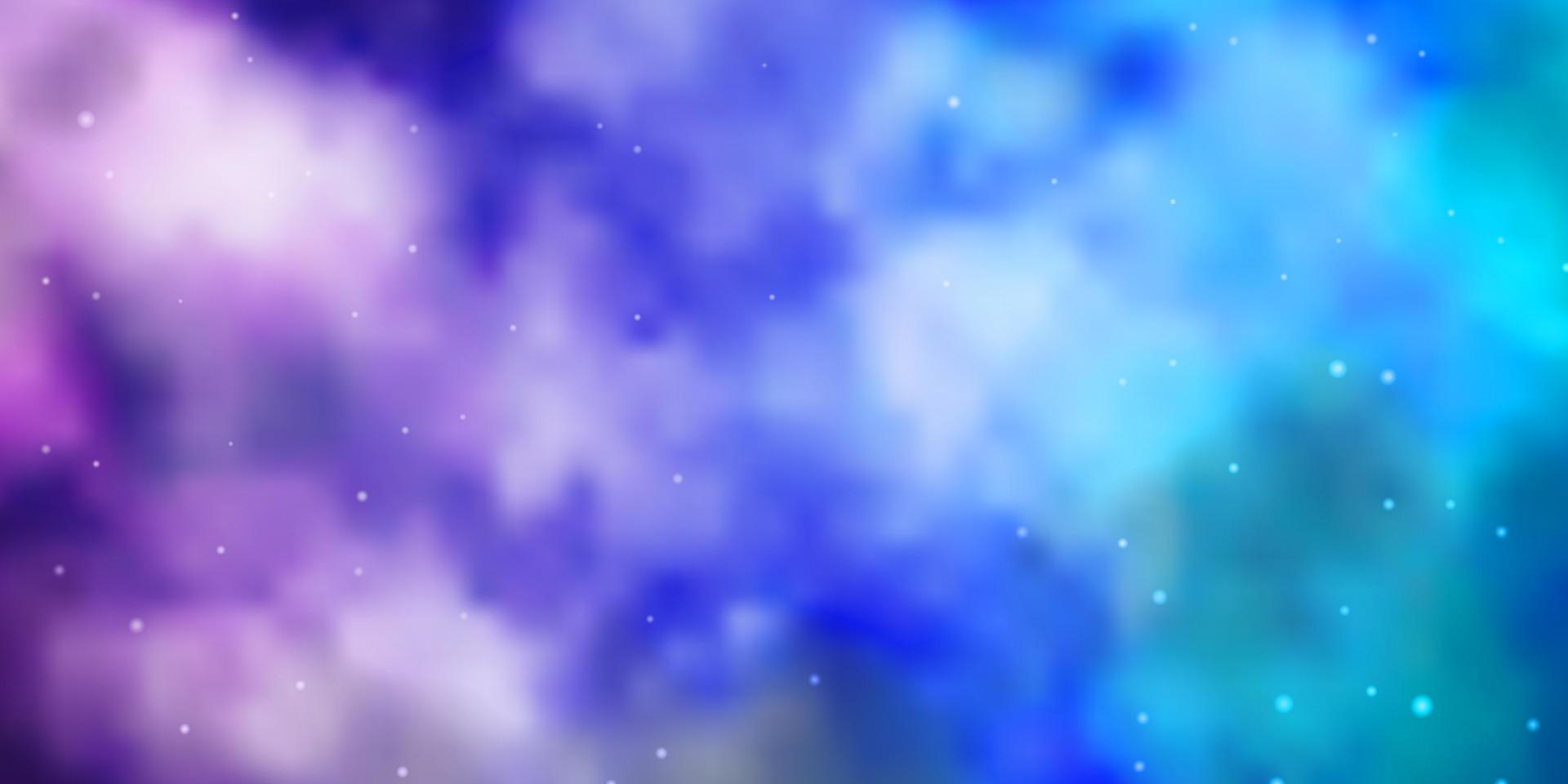 Light Pink, Blue vector layout with bright stars.