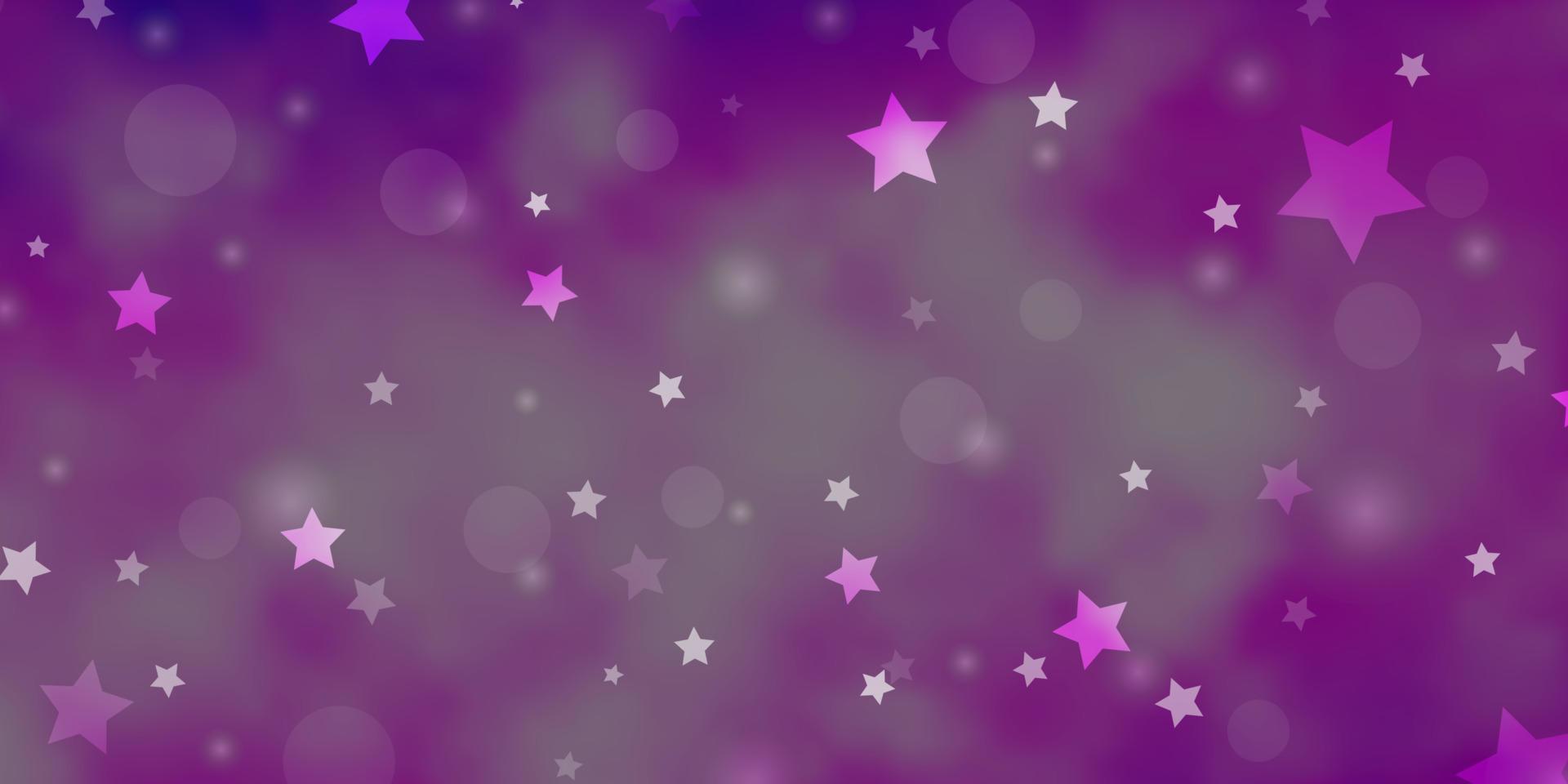 Light Purple vector background with circles, stars.